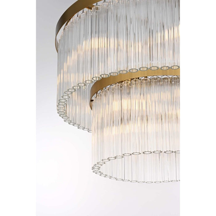 Elegant Lighting Harlow 9 Lt 24" Chandelier, Satin Gold