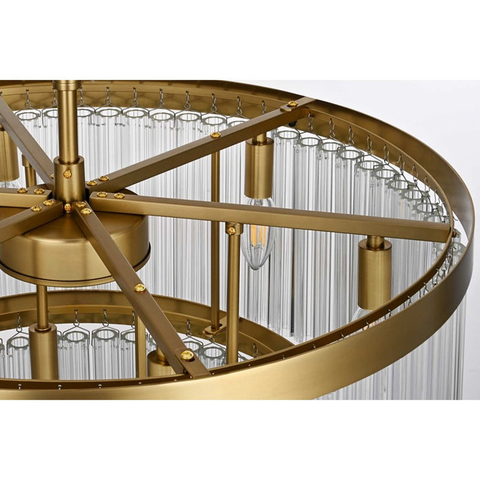 Elegant Lighting Harlow 9 Lt 24" Chandelier, Satin Gold