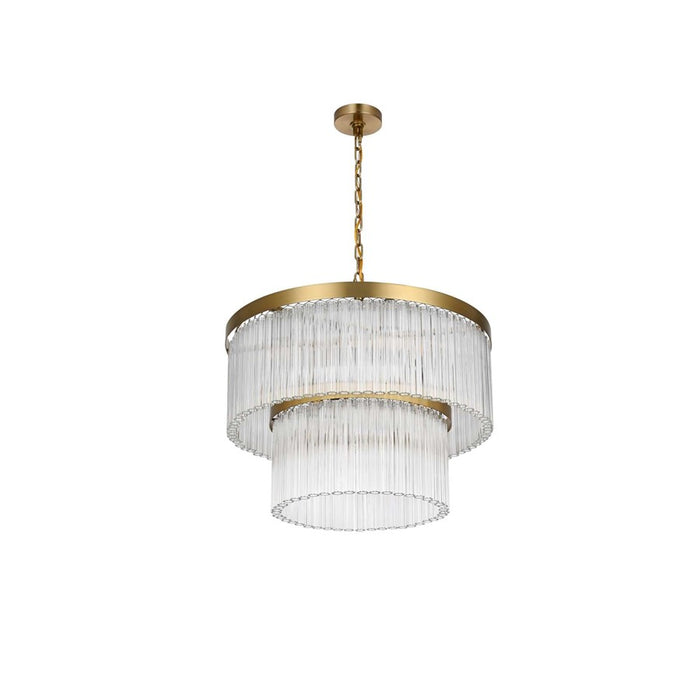Elegant Lighting Harlow 9 Lt 24" Chandelier, Satin Gold