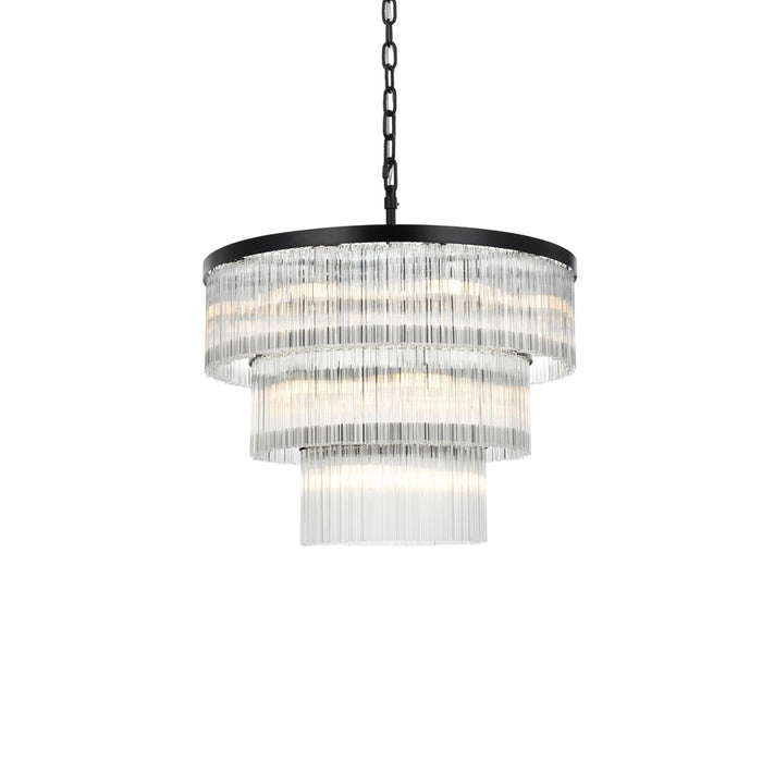 Elegant Lighting Harlow 18 Light 32" Chandelier, Black/Clear
