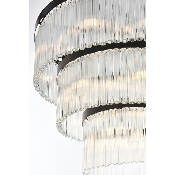 Elegant Lighting Harlow 18 Light 32" Chandelier, Black/Clear