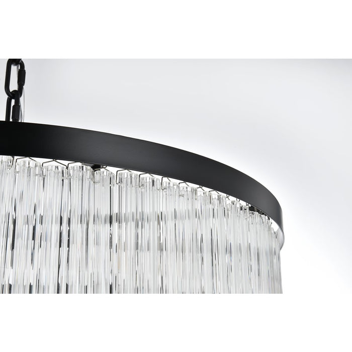 Elegant Lighting Harlow 18 Light 32" Chandelier, Black/Clear