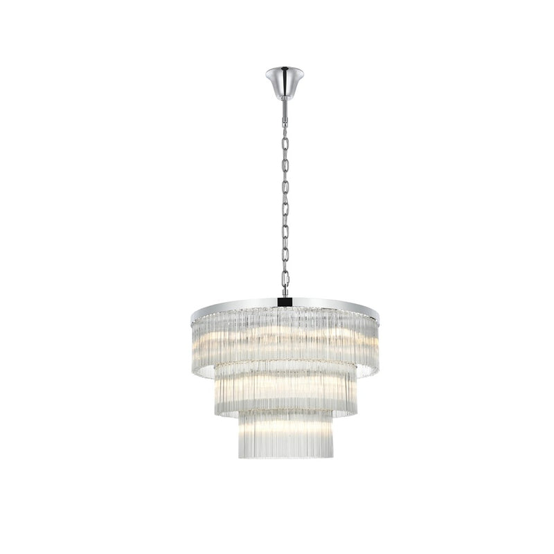 Elegant Lighting Harlow 18 Light 32" Chandelier, Chrome/Clear
