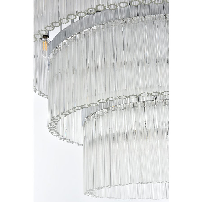 Elegant Lighting Harlow 18 Light 32" Chandelier, Chrome/Clear