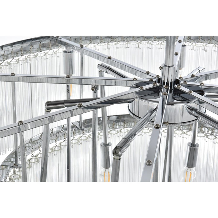 Elegant Lighting Harlow 18 Light 32" Chandelier, Chrome/Clear