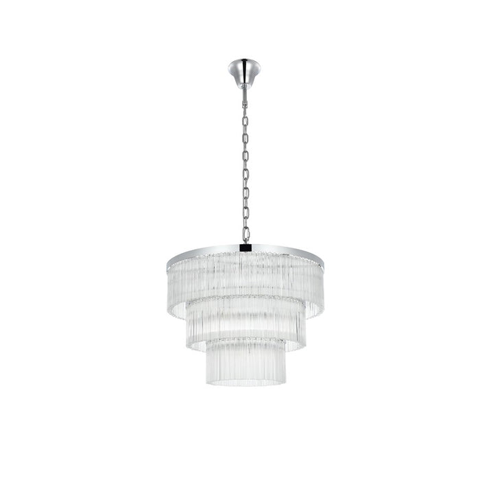 Elegant Lighting Harlow 18 Light 32" Chandelier, Chrome/Clear