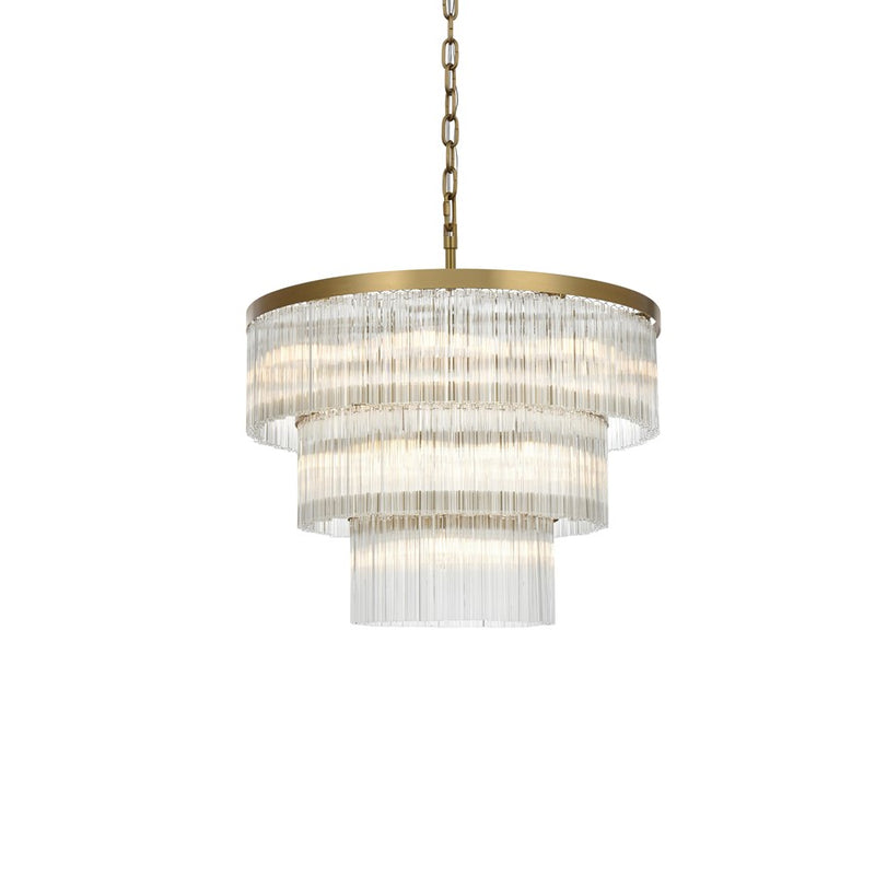 Elegant Lighting Harlow 18 Light 32" Chandelier, Satin Gold/Clear