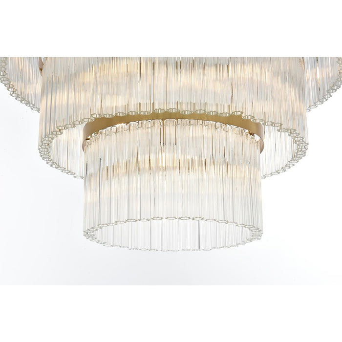 Elegant Lighting Harlow 18 Light 32" Chandelier, Satin Gold/Clear