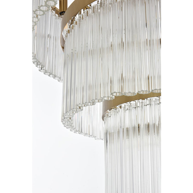 Elegant Lighting Harlow 18 Light 32" Chandelier, Satin Gold/Clear