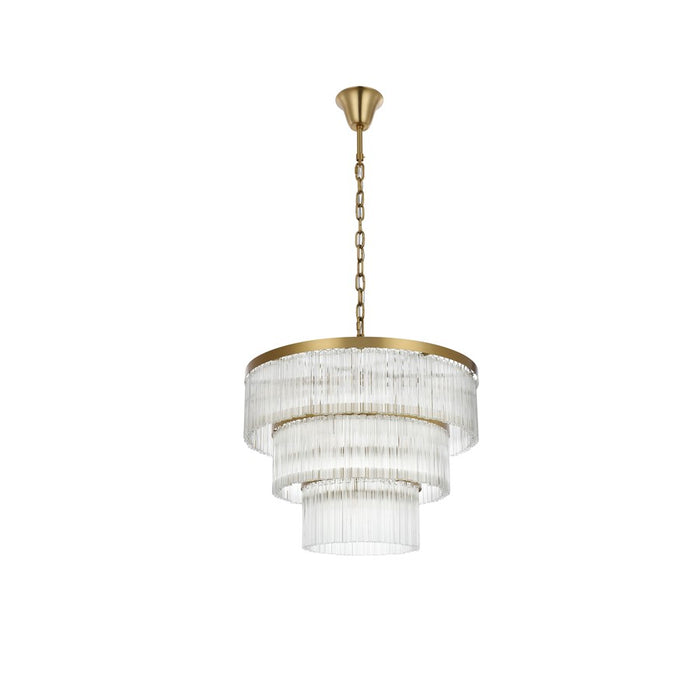 Elegant Lighting Harlow 18 Light 32" Chandelier, Satin Gold/Clear