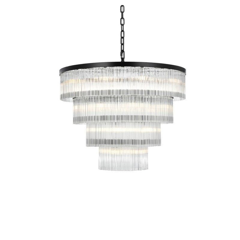 Elegant Lighting Harlow 28 Light 40" Chandelier, Black/Clear