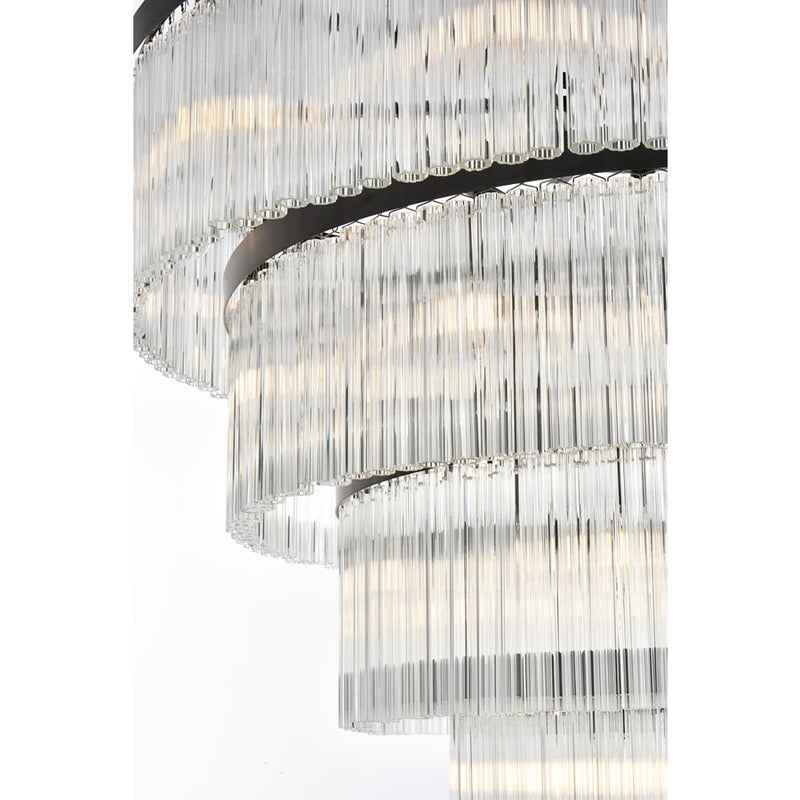 Elegant Lighting Harlow 28 Light 40" Chandelier, Black/Clear