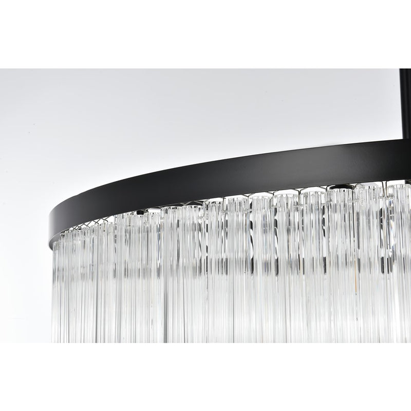 Elegant Lighting Harlow 28 Light 40" Chandelier, Black/Clear