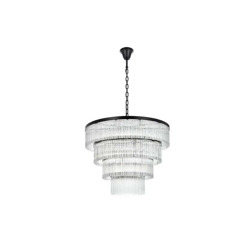 Elegant Lighting Harlow 28 Light 40" Chandelier, Black/Clear