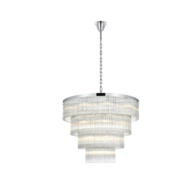 Elegant Lighting Harlow 28 Light 40" Chandelier, Chrome/Clear