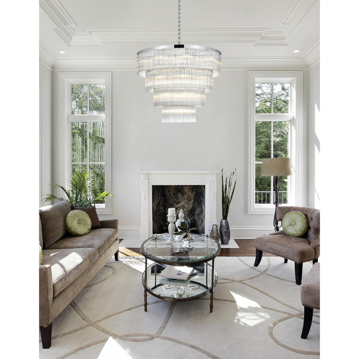 Elegant Lighting Harlow 28 Light 40" Chandelier, Chrome/Clear