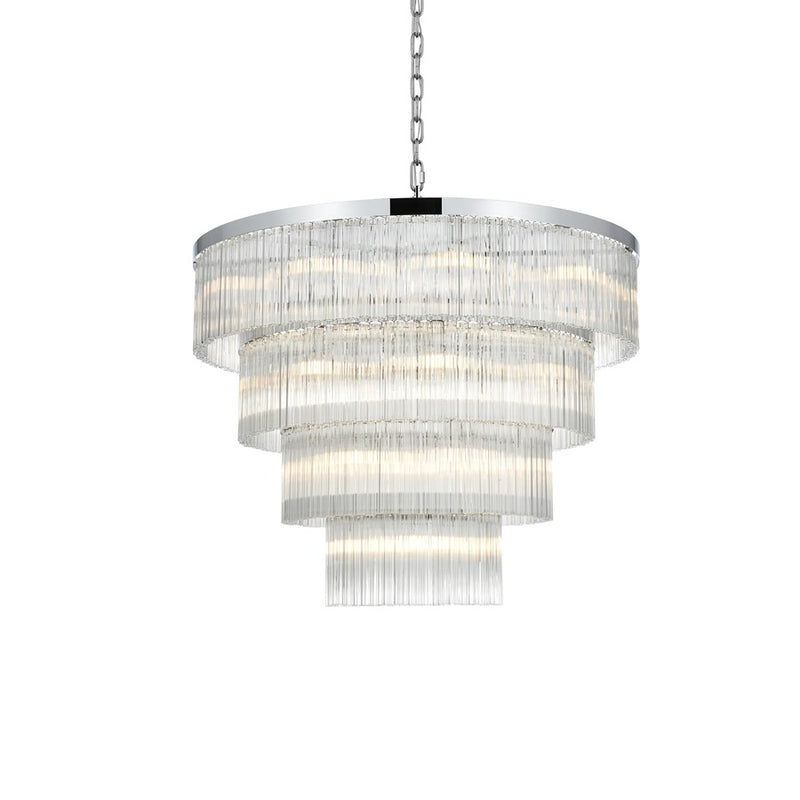 Elegant Lighting Harlow 28 Light 40" Chandelier, Chrome/Clear