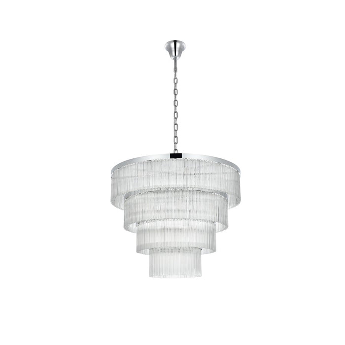 Elegant Lighting Harlow 28 Light 40" Chandelier, Chrome/Clear