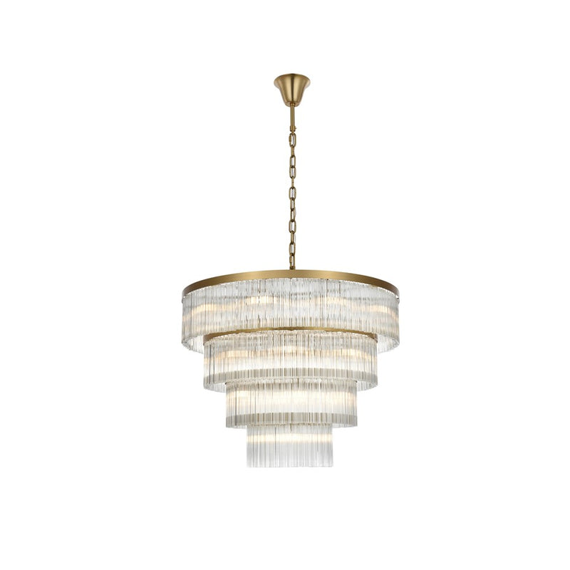 Elegant Lighting Harlow 28 Light 40" Chandelier, Satin Gold/Clear