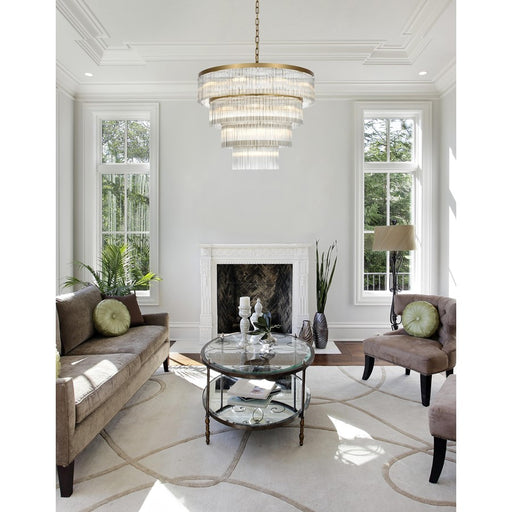 Elegant Lighting Harlow 28 Light 40" Chandelier, Satin Gold/Clear