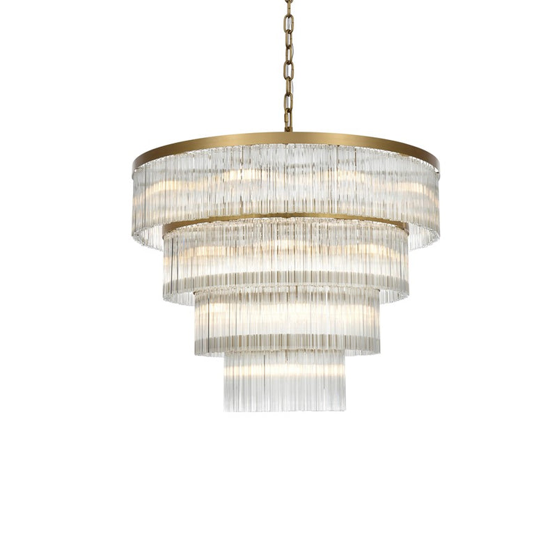 Elegant Lighting Harlow 28 Light 40" Chandelier, Satin Gold/Clear