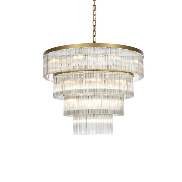 Elegant Lighting Harlow 28 Light 40" Chandelier, Satin Gold/Clear