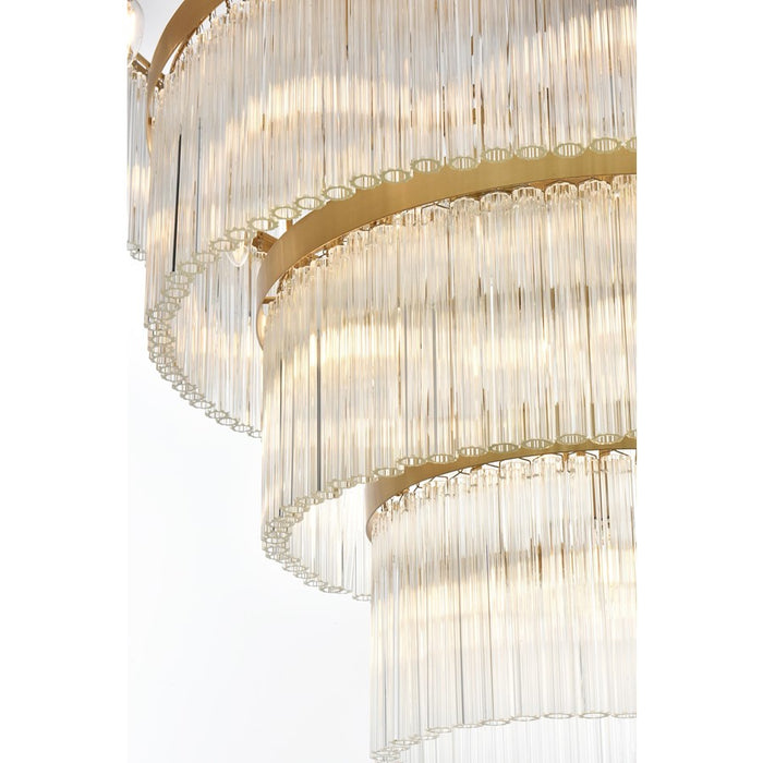 Elegant Lighting Harlow 28 Light 40" Chandelier, Satin Gold/Clear