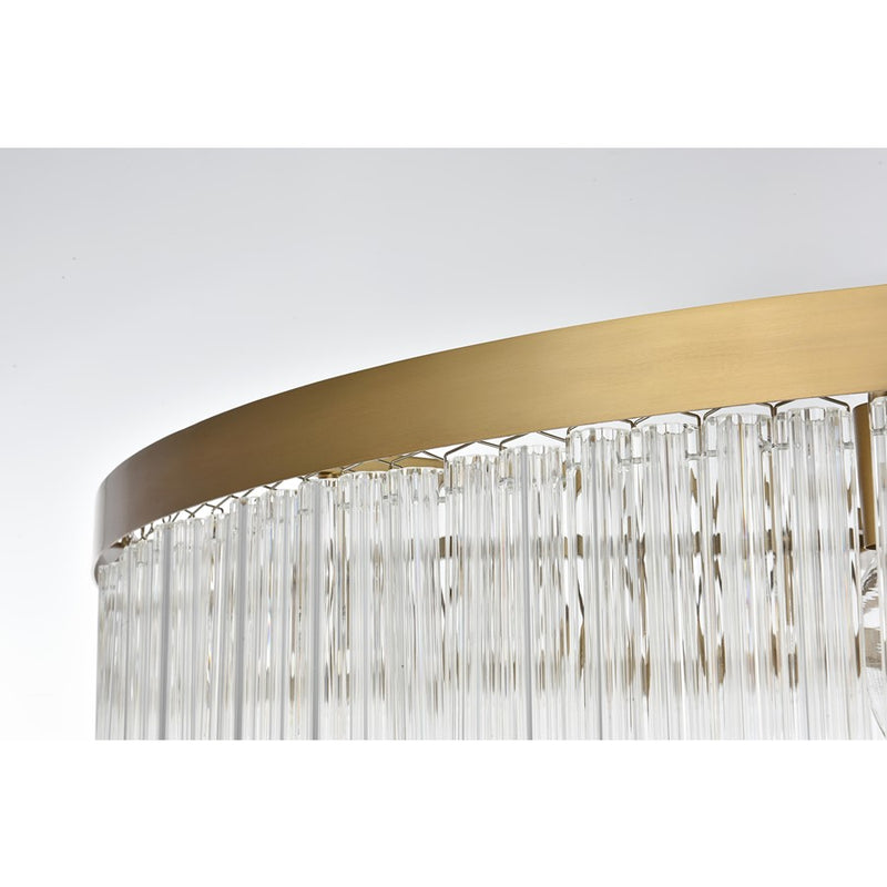 Elegant Lighting Harlow 28 Light 40" Chandelier, Satin Gold/Clear