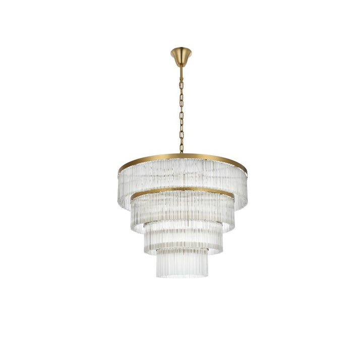 Elegant Lighting Harlow 28 Light 40" Chandelier, Satin Gold/Clear