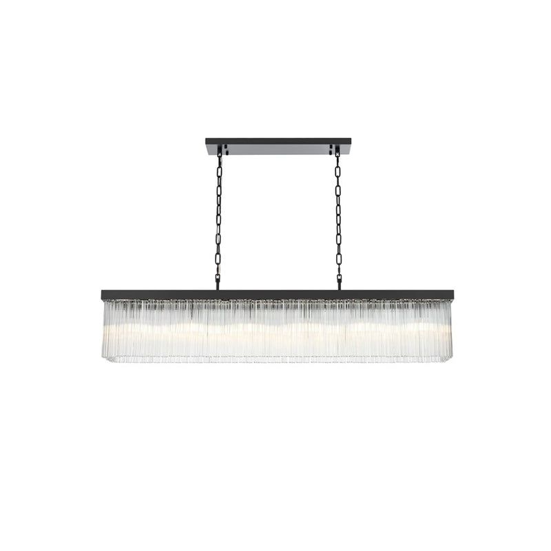 Elegant Lighting Harlow 6 Light 49" Chandelier, Black/Clear