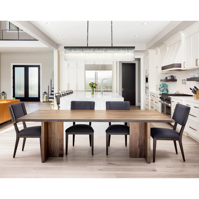 Elegant Lighting Harlow 6 Light 49" Chandelier, Black/Clear