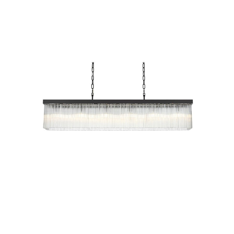 Elegant Lighting Harlow 6 Light 49" Chandelier, Black/Clear