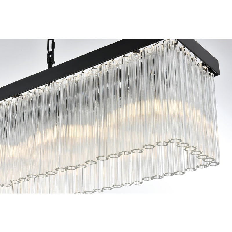 Elegant Lighting Harlow 6 Light 49" Chandelier, Black/Clear