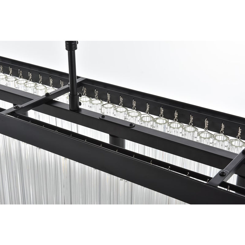 Elegant Lighting Harlow 6 Light 49" Chandelier, Black/Clear