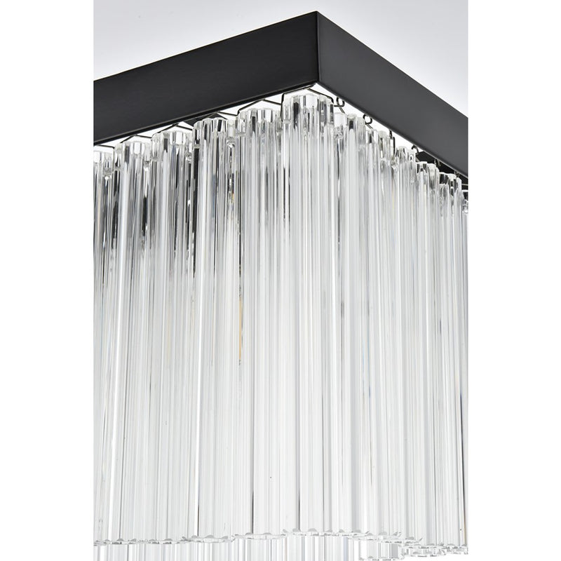 Elegant Lighting Harlow 6 Light 49" Chandelier, Black/Clear