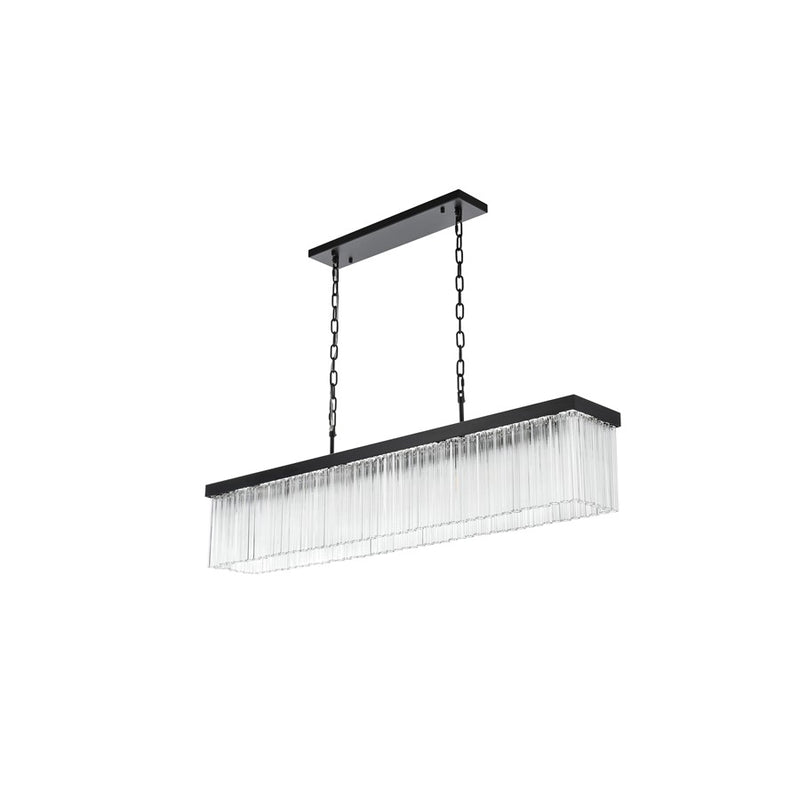 Elegant Lighting Harlow 6 Light 49" Chandelier, Black/Clear