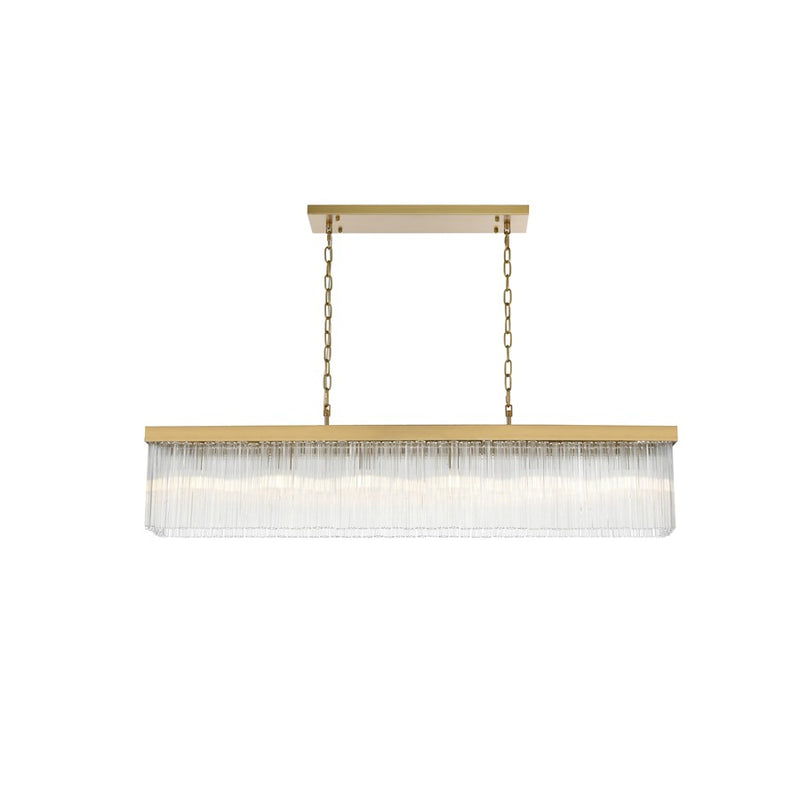 Elegant Lighting Harlow 6 Light 49" Chandelier, Satin Gold/Clear