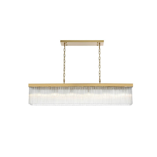 Elegant Lighting Harlow 6 Light 49" Chandelier, Satin Gold/Clear - 1070G49SG