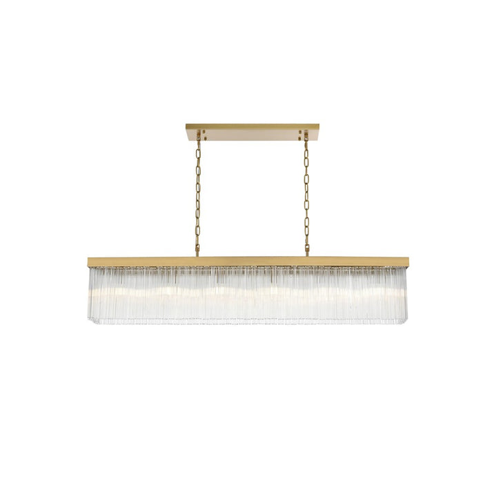 Elegant Lighting Harlow 6 Light 49" Chandelier, Satin Gold/Clear - 1070G49SG