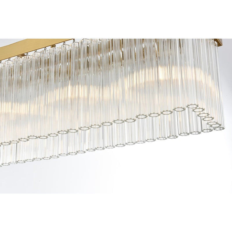 Elegant Lighting Harlow 6 Light 49" Chandelier, Satin Gold/Clear