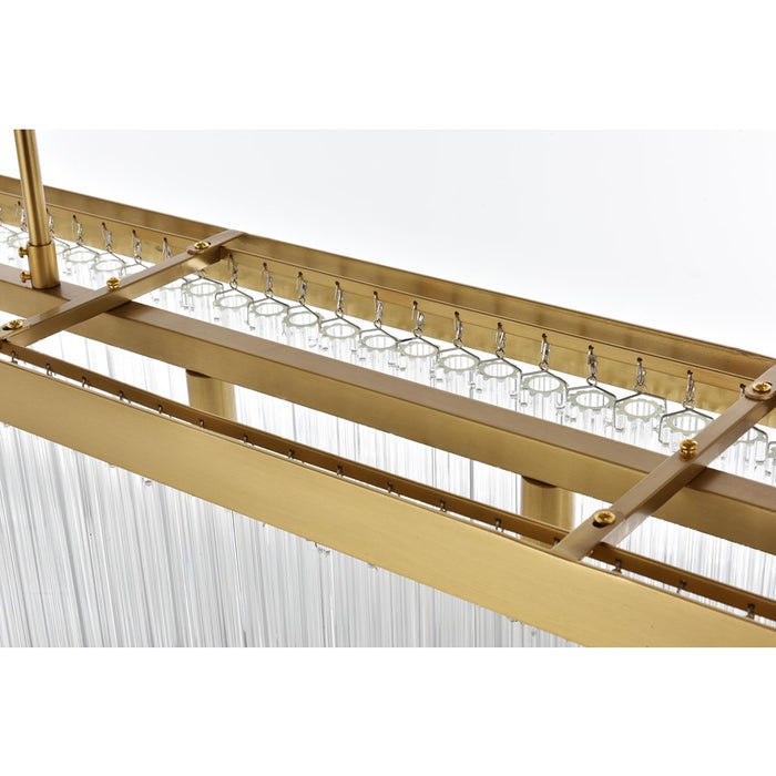 Elegant Lighting Harlow 6 Light 49" Chandelier, Satin Gold/Clear