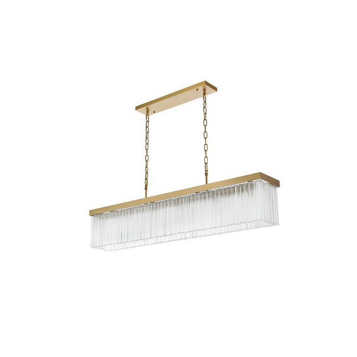 Elegant Lighting Harlow 6 Light 49" Chandelier, Satin Gold/Clear