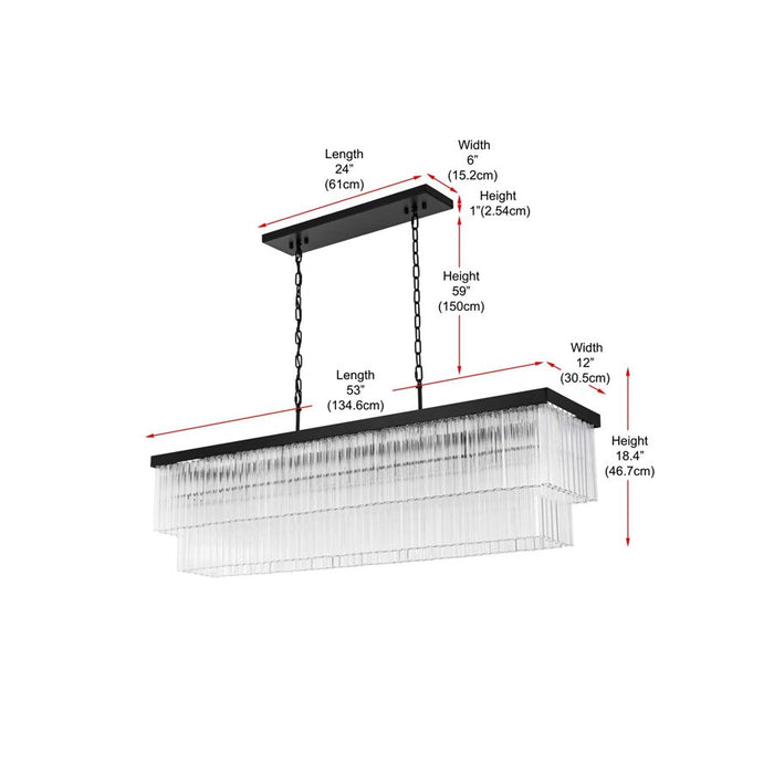 Elegant Lighting Harlow 9 Lt 53" Chandelier, Black