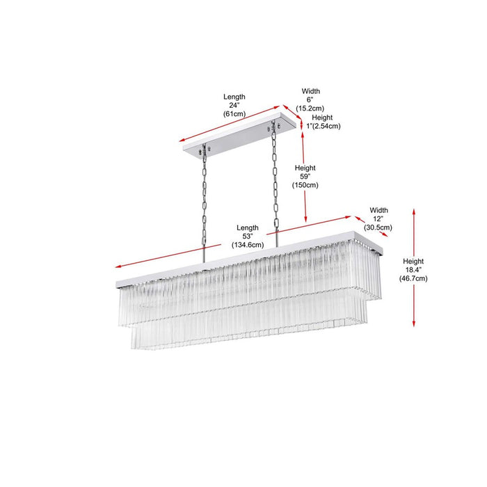 Elegant Lighting Harlow 9 Lt 53" Chandelier, Chrome