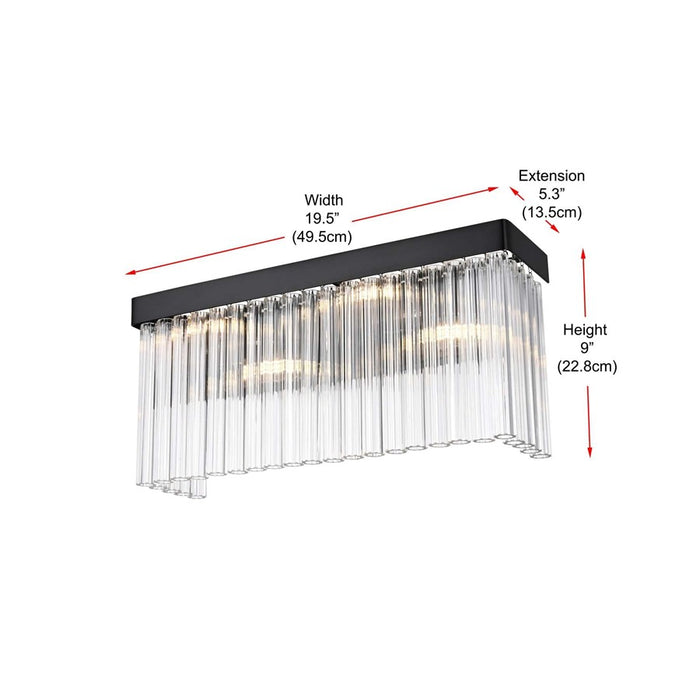 Elegant Lighting Harlow 4 Lt 19" Wall Sconce, Black