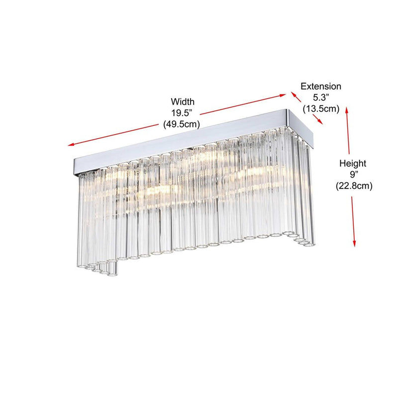 Elegant Lighting Harlow 4 Lt 19" Wall Sconce, Chrome