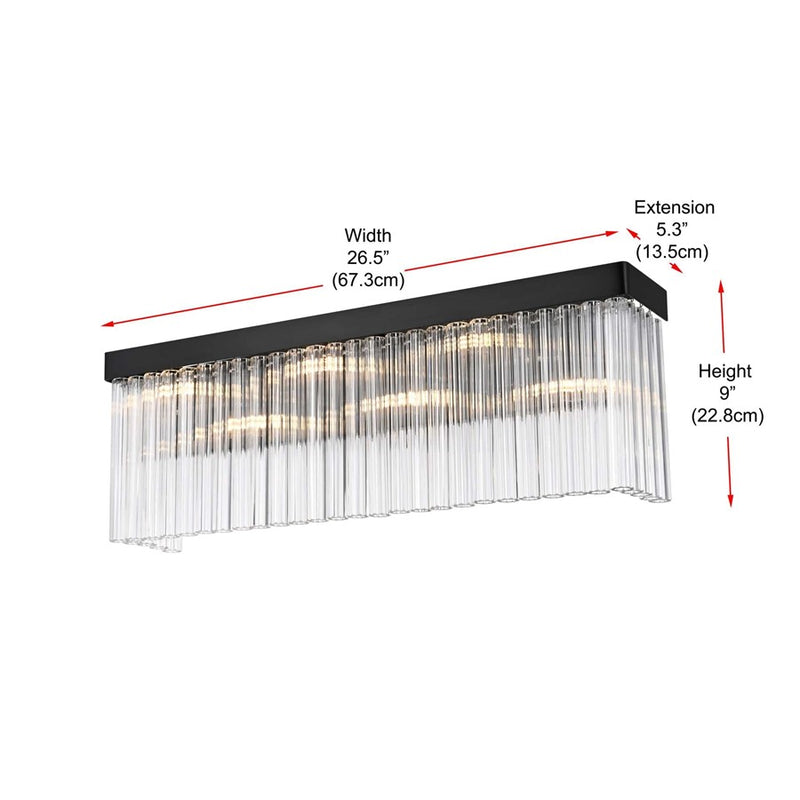 Elegant Lighting Harlow 6 Lt 26" Wall Sconce, Black