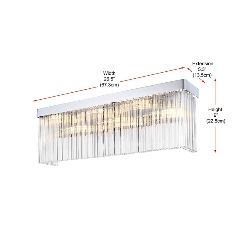 Elegant Lighting Harlow 6 Lt 26" Wall Sconce, Chrome