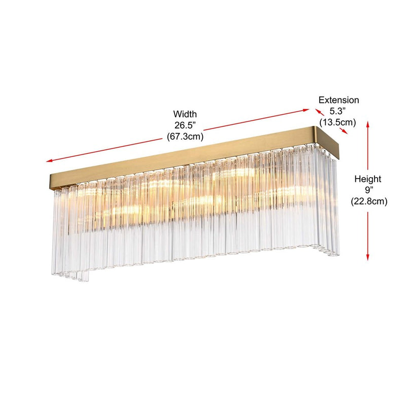 Elegant Lighting Harlow 6 Lt 26" Wall Sconce, Satin Gold