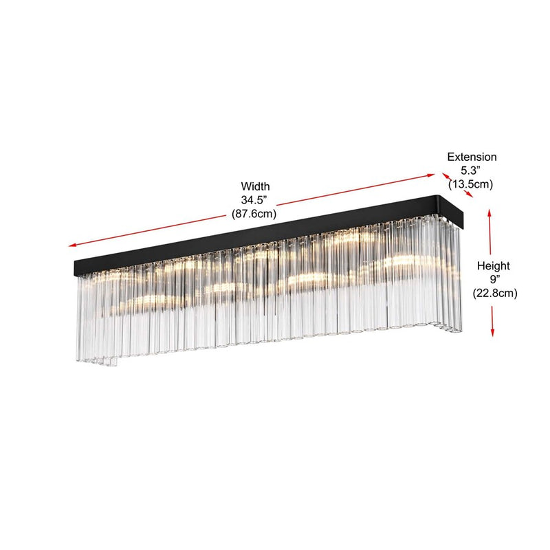 Elegant Lighting Harlow 8 Lt 34" Wall Sconce, Black